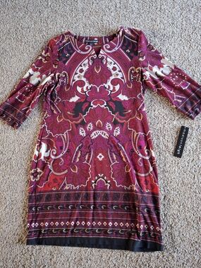 Madison Leigh Pink Paisley Midi Dress